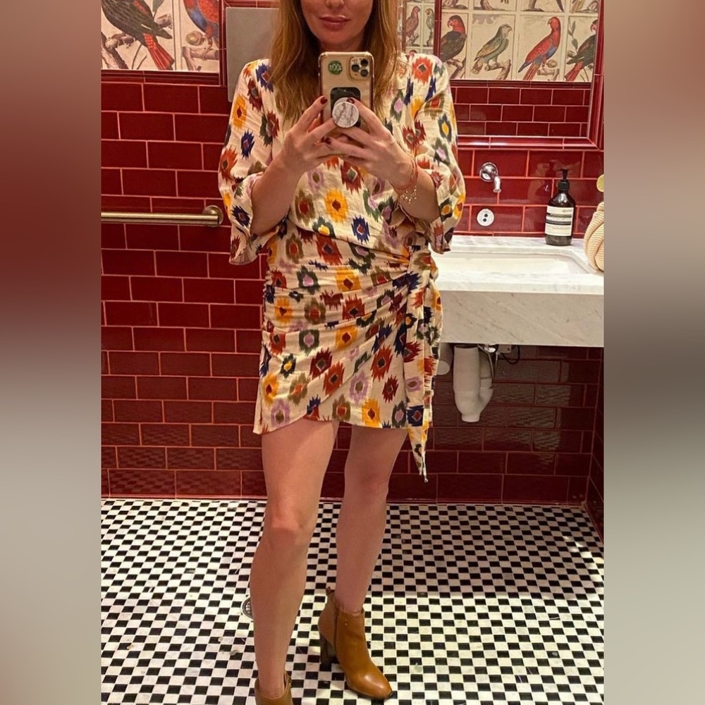 Zara fall color wrap dress